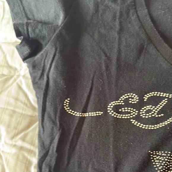 Ed Hardy Black V-Neck Women's Top - Picture 5 of 8